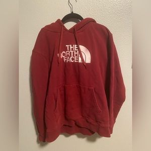 XXL red embroidered north face hoodie